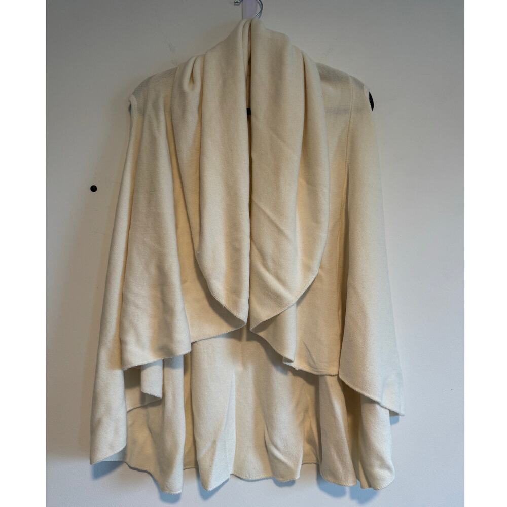 Anthropologie‎ MOTH Open Front Sleeveless Cardigan Vest Cream Waterfall Knit
